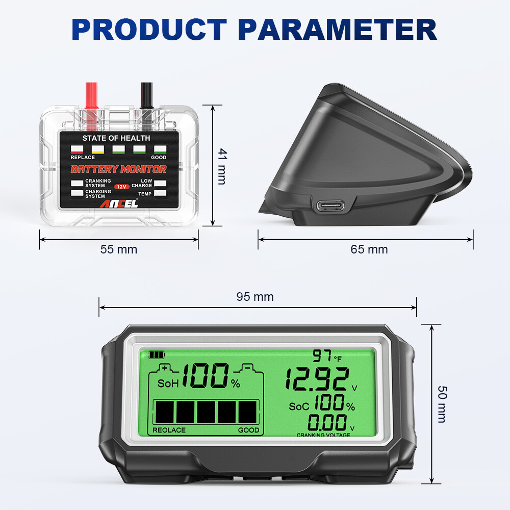 ANCEL BM200 PRO Car 12V Battery Tester Charging Cranking System Load Analyzer