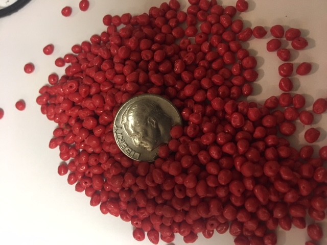 10 lb RED MICRO Plastic beads Round pellets craft weighted blankets clear poly