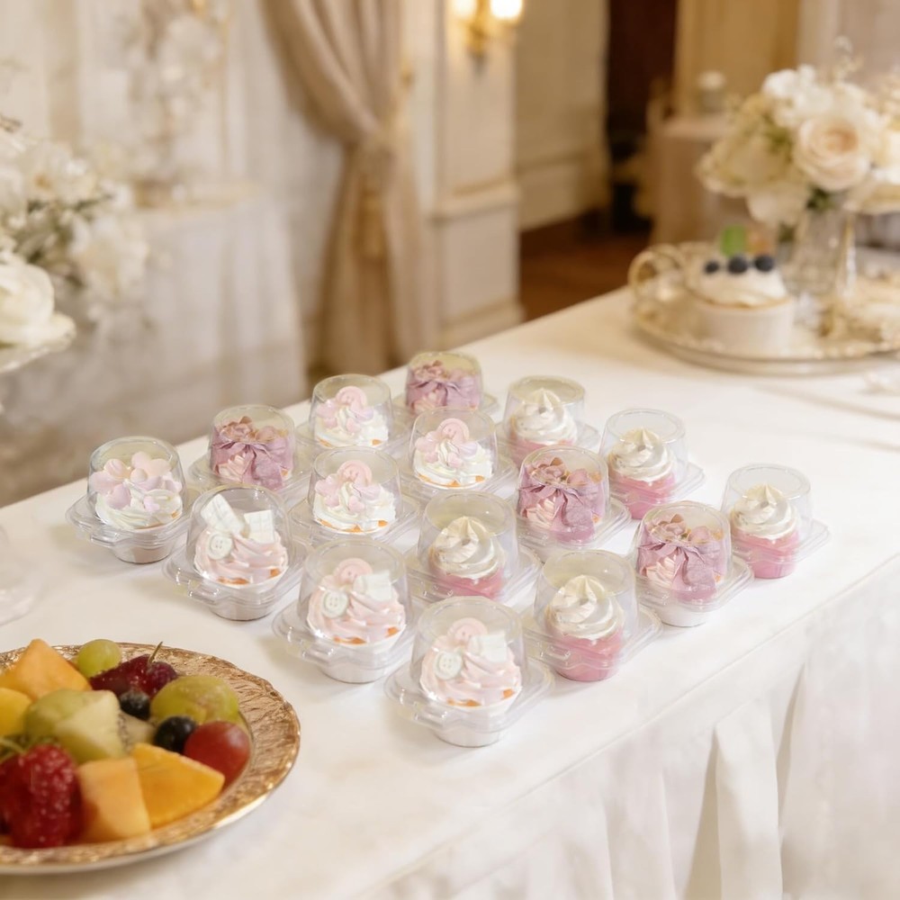25 Count Clear Cupcake Containers - Perfect for Transporting Desserts Safely