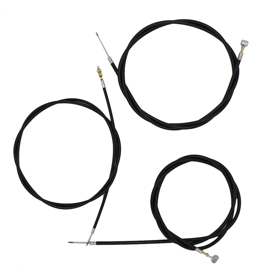 Universal Black Motorcycle Cable Kit Clutch + Brake + Throttle Harness Wire