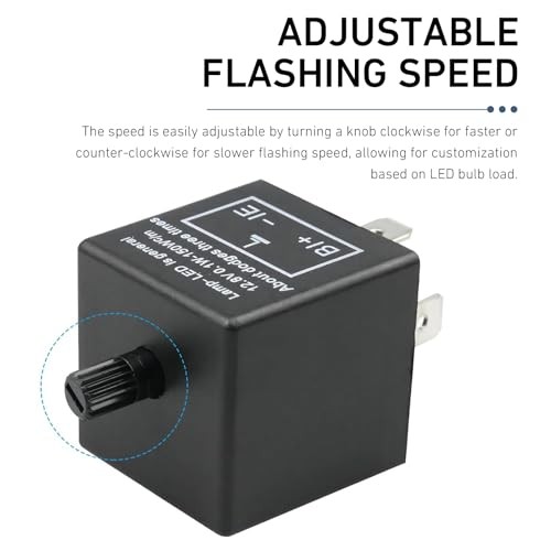 CF13 LED Flasher Relay, 3 Pin Adjustable Relay for Sloving Hyper Blink