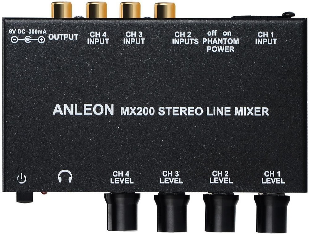ANLEON MX200 Four-Channel Stereo Line Mixer Open Box