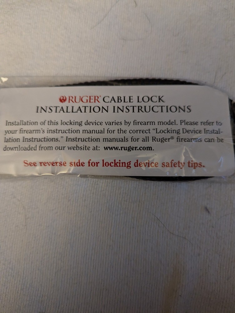 Gun Lock Ruger Firearm Gun Safety Cable Lock