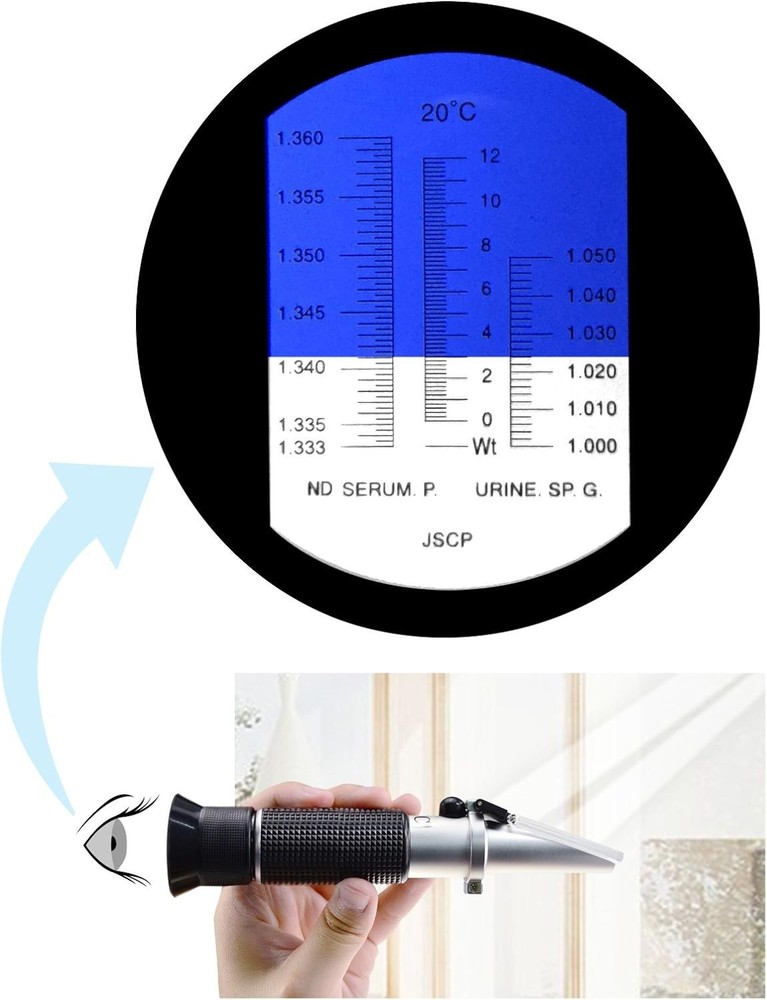 Clinical Refractometer with ATC, Tri Scale Protein/Urine Specific Gravity/Ref...