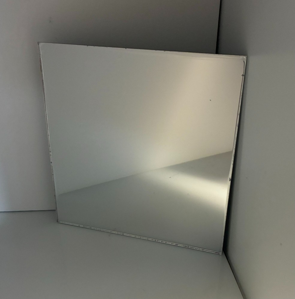 Acrylic Plexiglass Plastic Sheet - 1/8" Thick - Silver Mirror - 6" x 6"