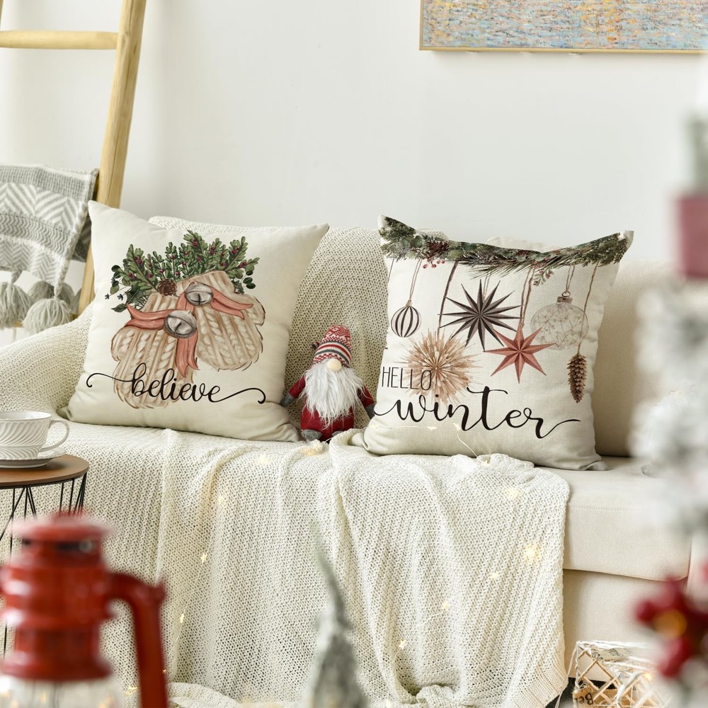 Merry Christmas Throw Pillow Covers 4pc