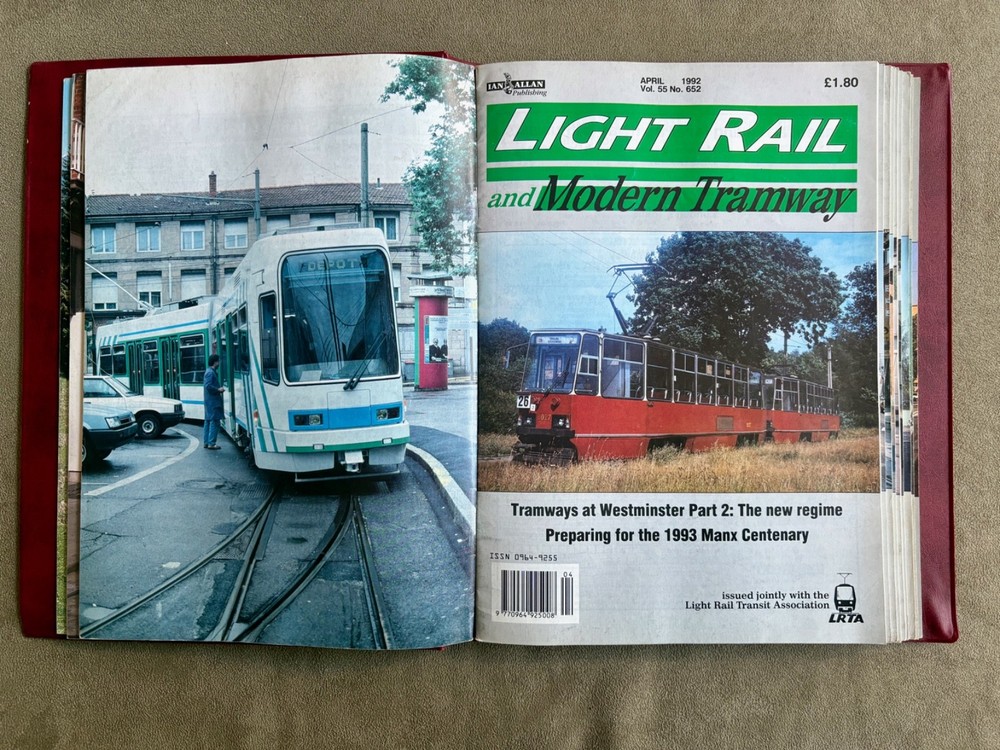 Light Rail and Modern Tramway Magazines 1992 Complete 12 Issues in Binder (A58)
