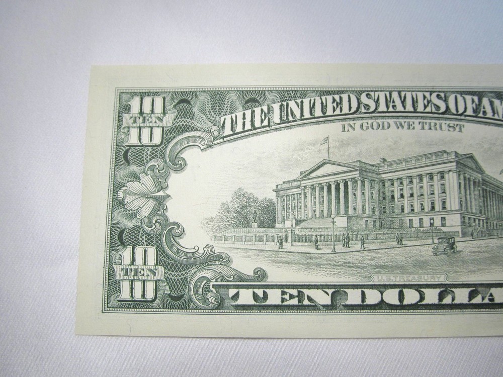 1993 $10.00 Federal Reserve Offset Printing Error Note GEM CU C341
