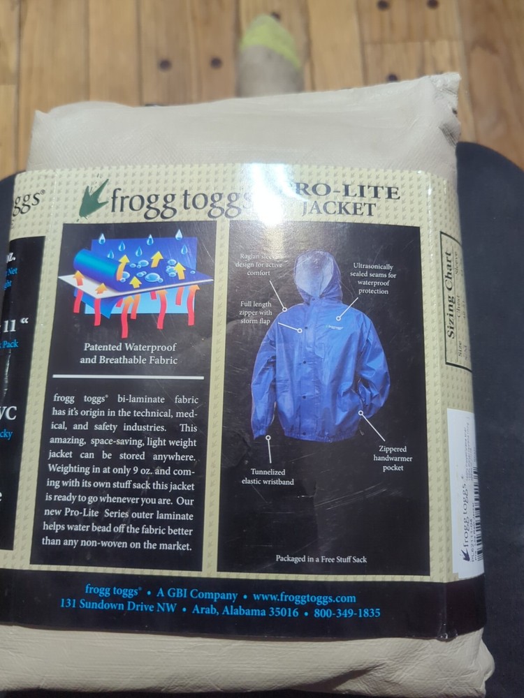 Frogg Toggs Pro Light Rain Jacket Khaki Small Medium