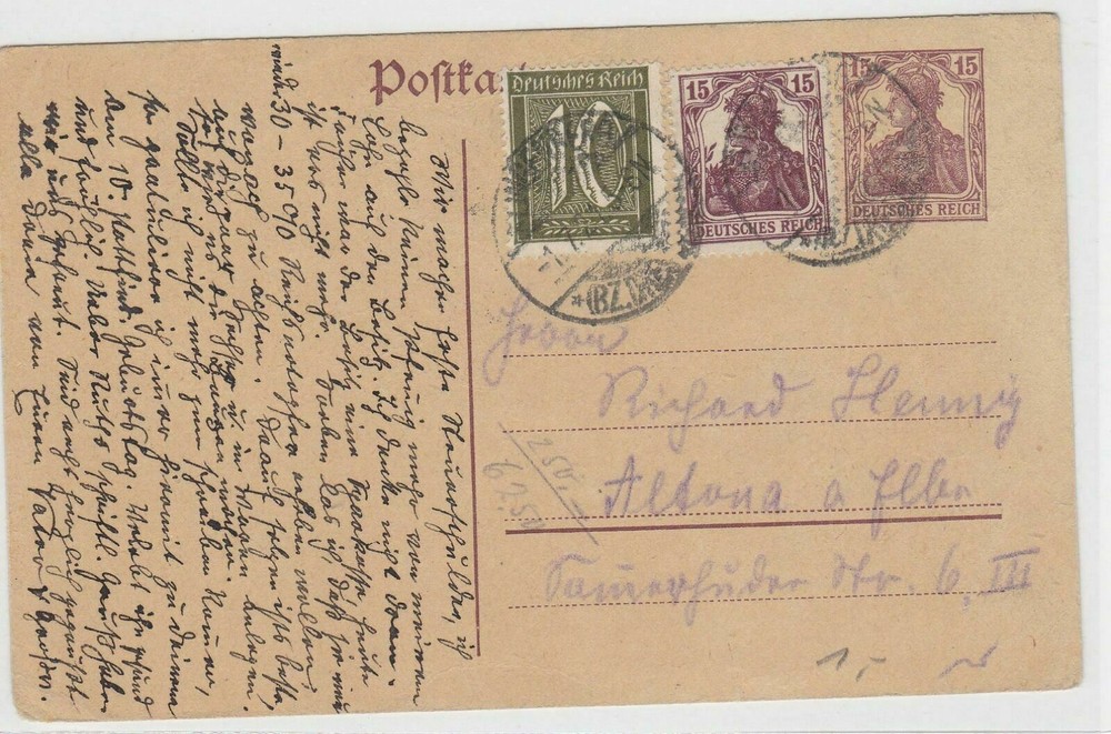German Postal History Stamps Postcard Ref: R5016