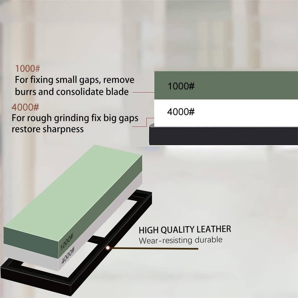 Whetstone Sharpening Stone 1000/4000 Grit Professional Kitchen Knife Sharpene...