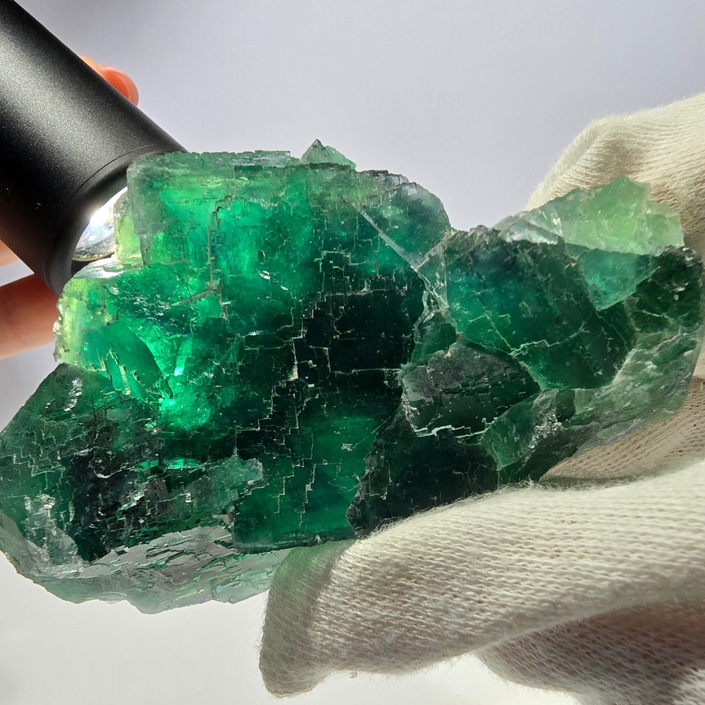 Large Phantom Fluorite Cube Stepped Green Okorusu Namibia 94*58*46mm