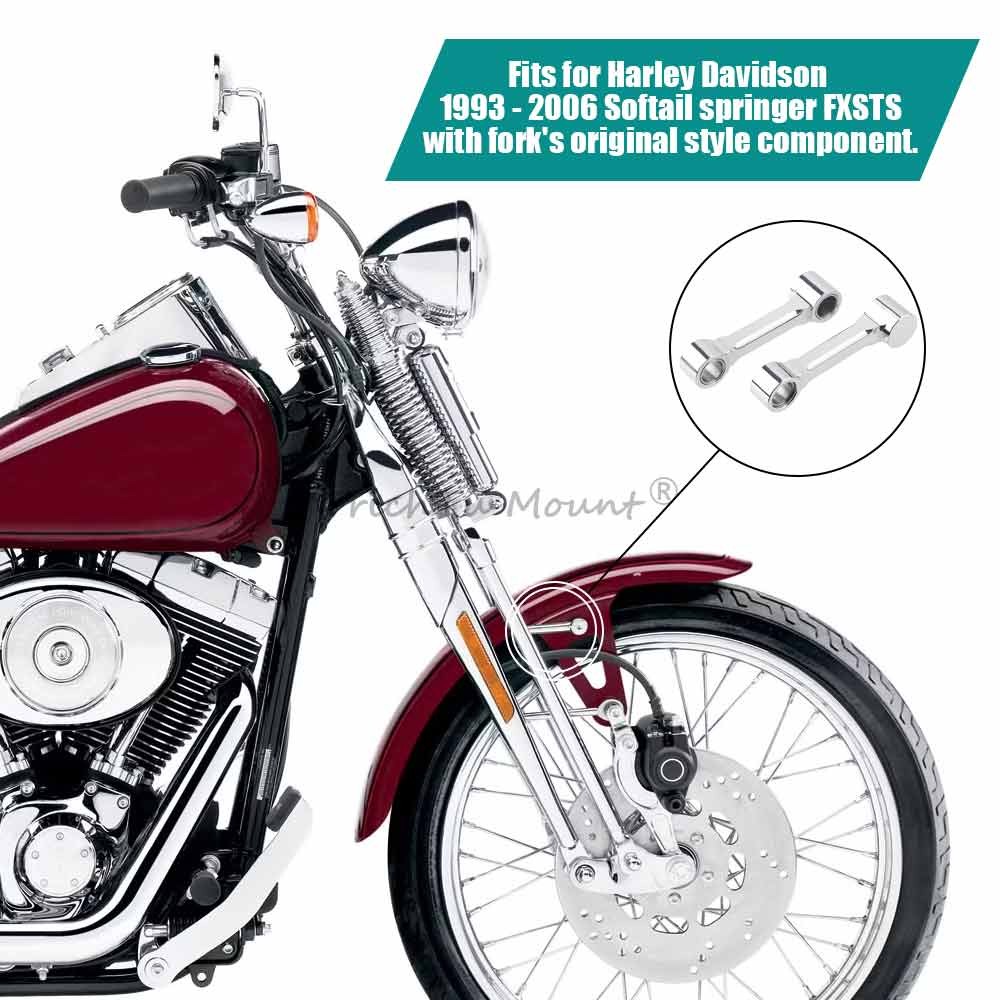 Chrome Front Fender Mount Bracket Kit For Harley Softail Springer FXSTS 1996-06