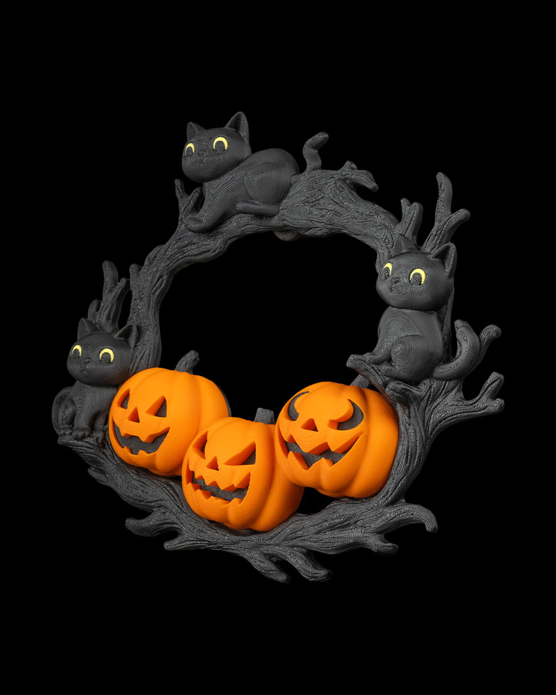 The Cozy Patch Halloween Wreath Decorative Door Hanging