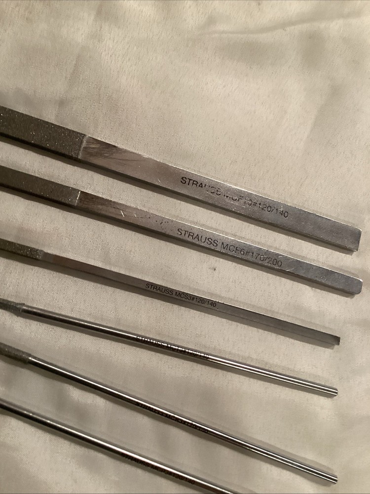 Strauss 6 Piece 6" Diamond Pattern Needle File Set 120/140 Grit