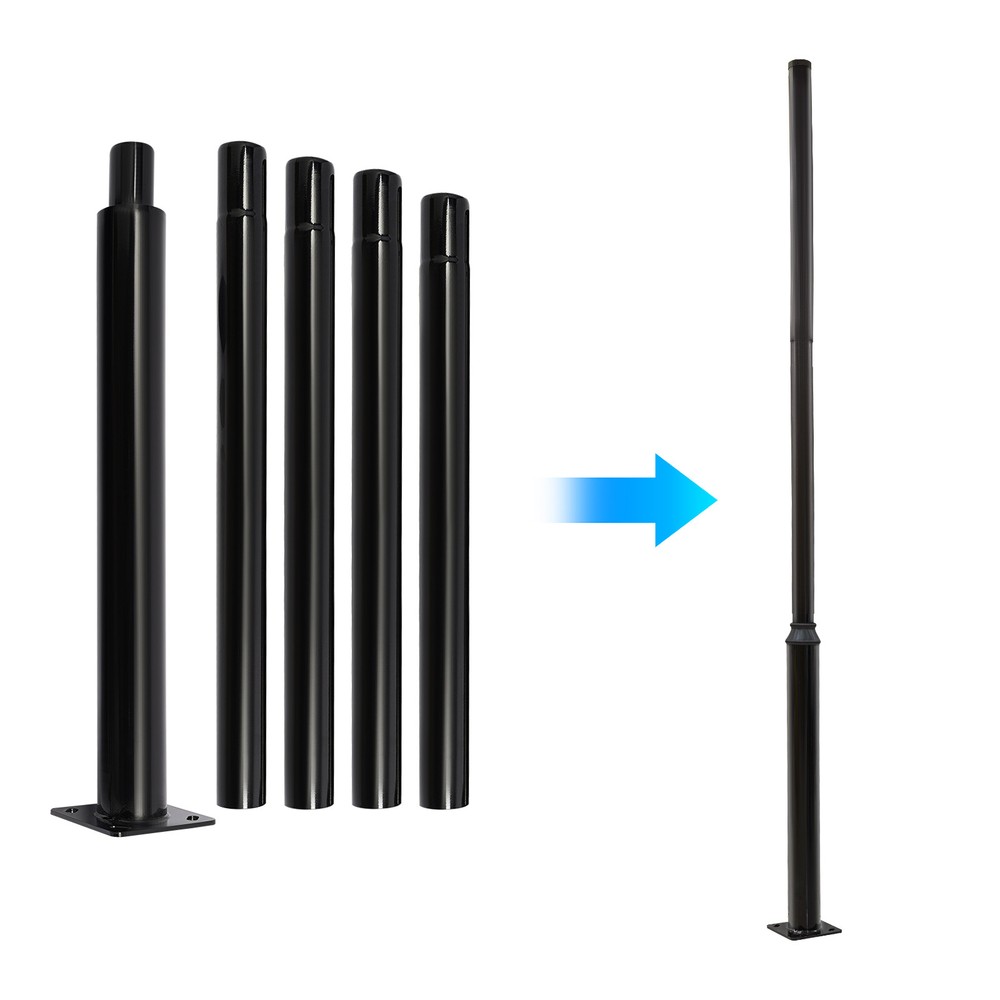 5M Outdoor Split Street Light Pole Size Pole Courtyard Lighting Post 114+76mm