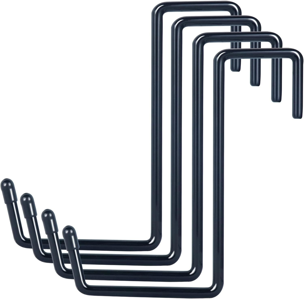 DINGEE Vinyl Coated Heavy Duty Large Hooks for Large/4 Pack, Black