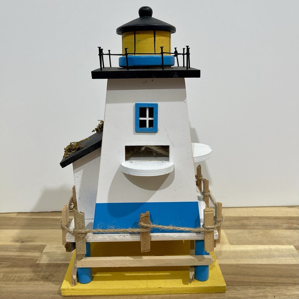 Wooden Birdhouse Lighthouse 11”x7”