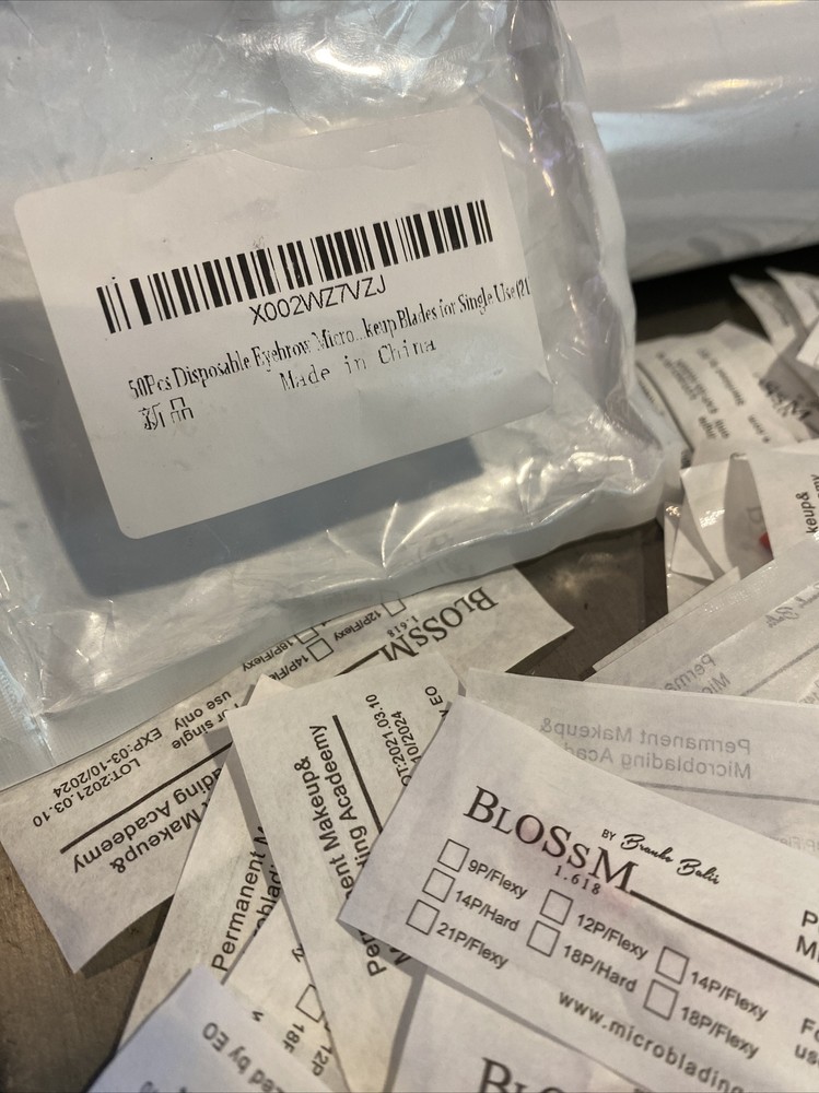 Eyebrow Tattoo Needle Blossm 50Pcs Microblading Shading Permanent Make Up
