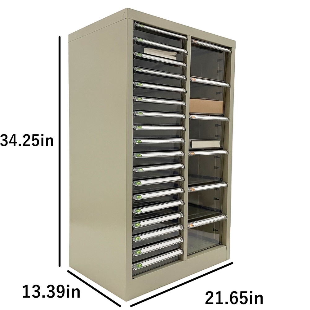 24 Drawer Filing Cabinet Office Document Paper Storage File Container