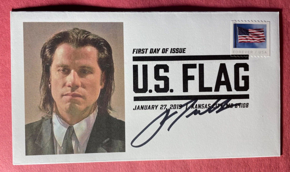 SIGNED JOHN TRAVOLTA FDC AUTOGRAPHED FIRST DAY COVER