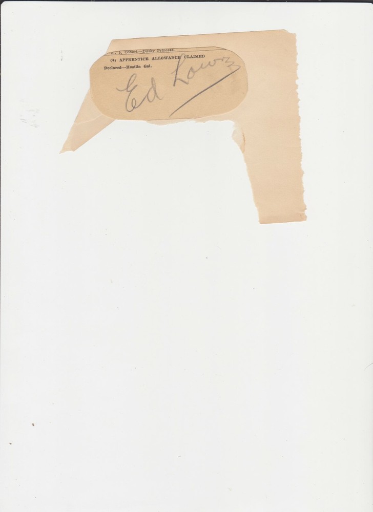 ED LOWEY ACTOR AUTOGRAPH ON ENEVELOPE CORNER