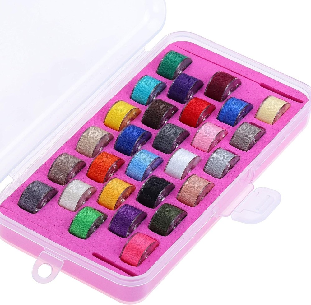 28 Assorted Color Prewound Bobbin Threads - 60S/2 Soft Feel Polyester
