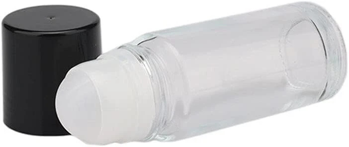 2 Pcs 50ml/1.7oz Glass Deodorant Roller Bottle Empty Roll On Bottles Deodorant C