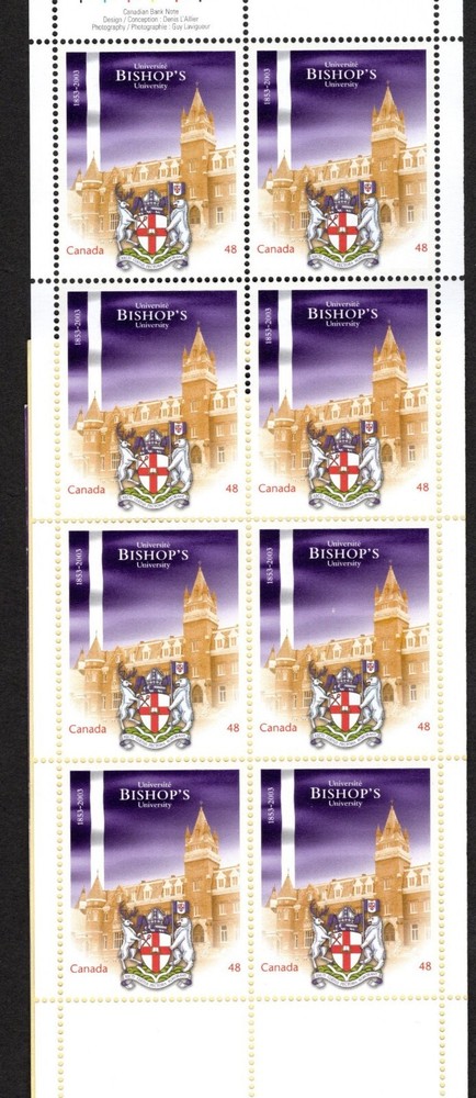 CANADA BOOKLET UNITRADE 266A BISHOP'S UNIVERSITY BOOKLET OPENED