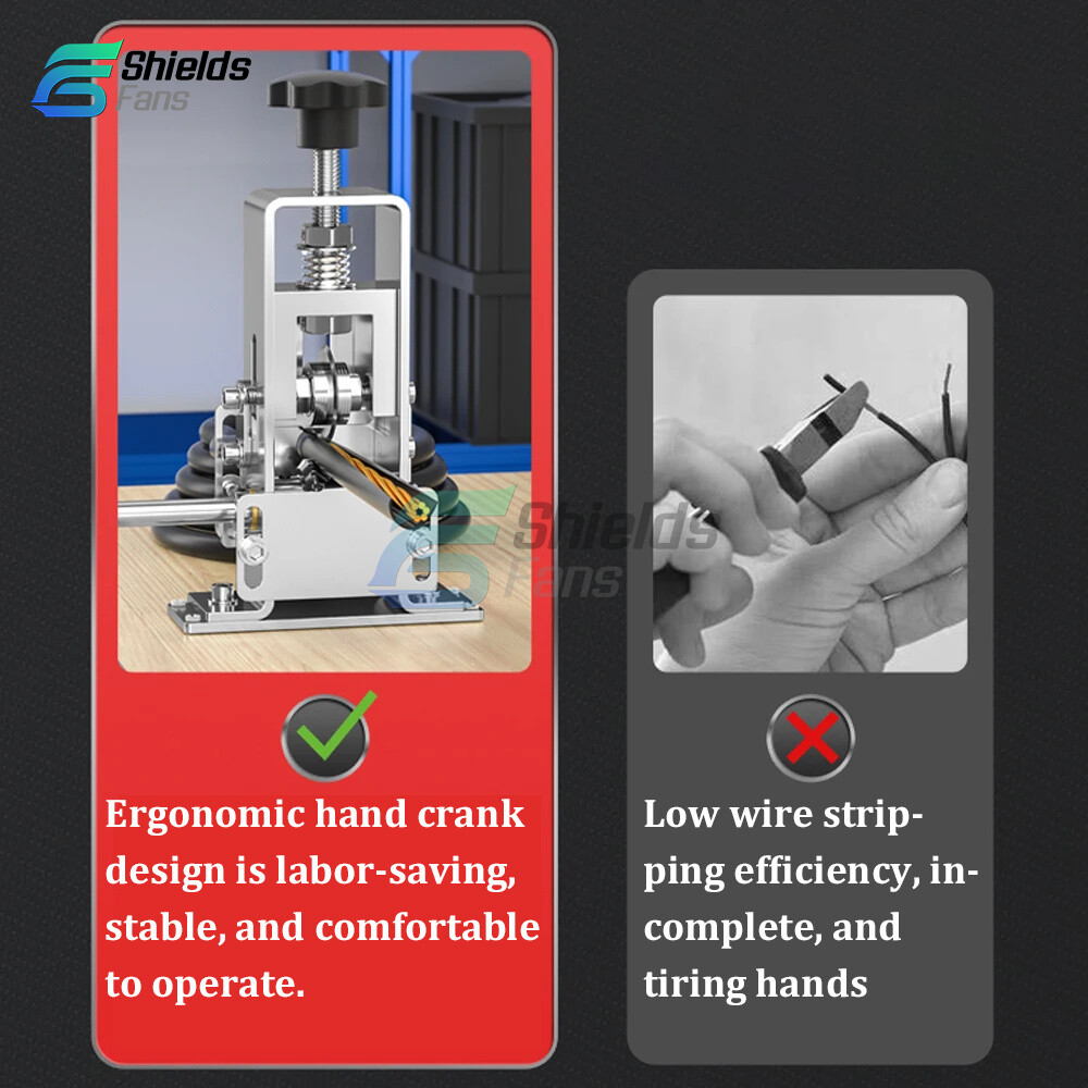 Manual Electric Wire Stripping Machine Cable Stripper Crank Scrap Copper Cutter