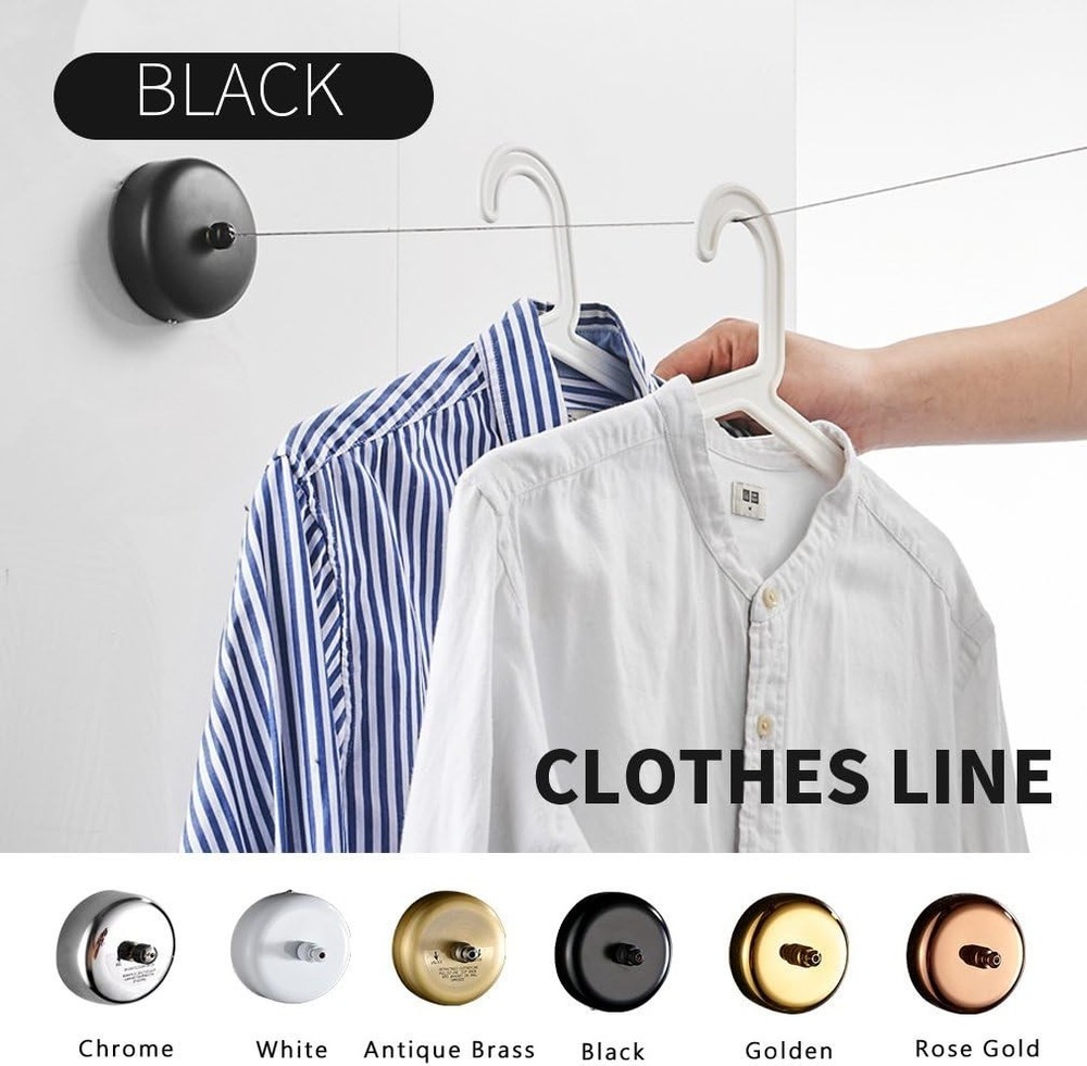 Elegant Retractable Stainless Steel Clothesline - 9.2ft Durable Drying Solution