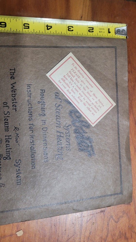 Antique Plumbing Steamfitter Heating Warren Webster