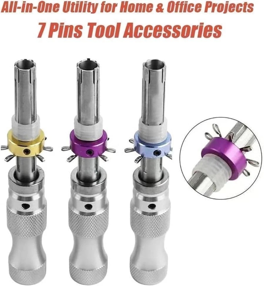 7 Pin Advanced Tubular Lock Tool Set For Padlock Hook Tool Seal Pick Puller DIY