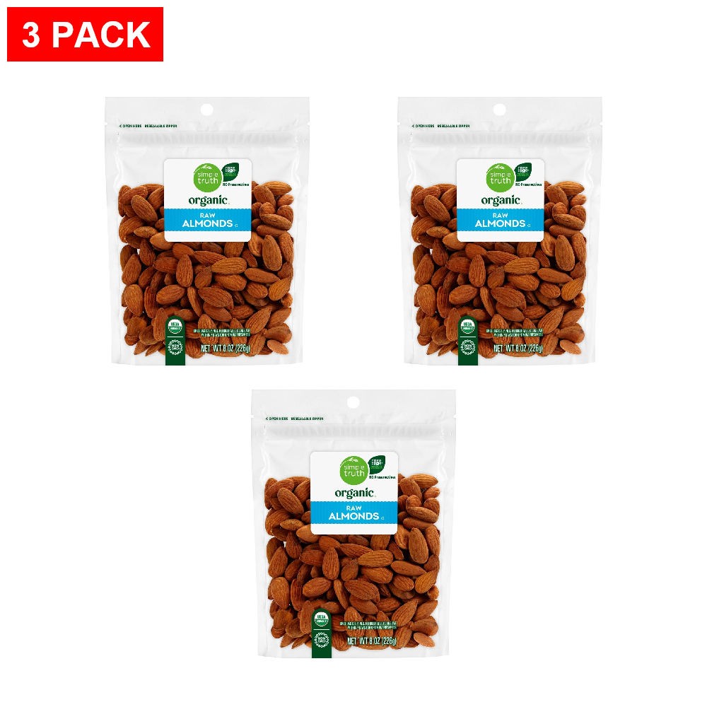 Simple Truth Organic Raw Almonds 8 oz - Pack of 3