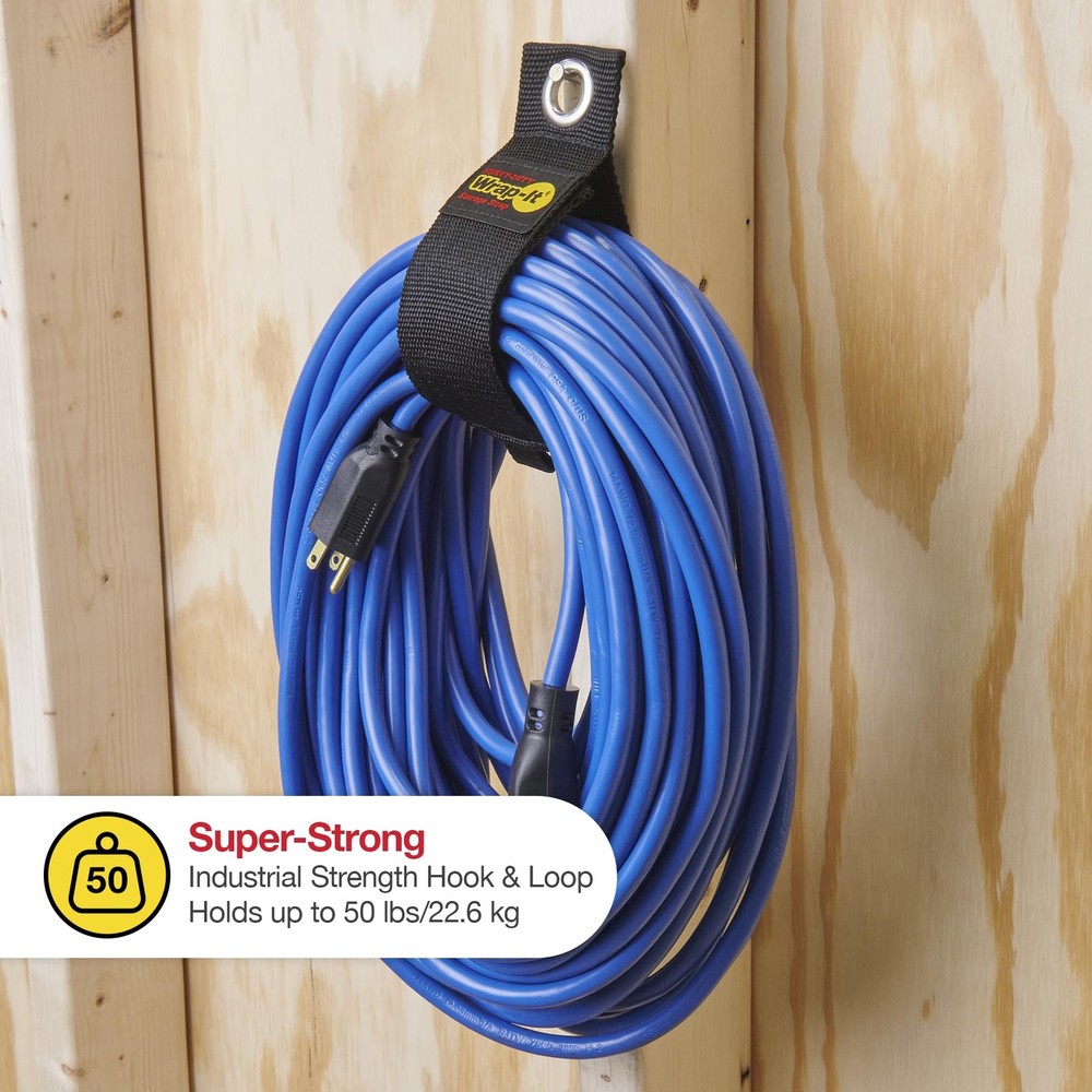 WrapIt HeavyDuty Hook & Loop Straps 12Pack Silver Cable Management