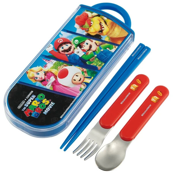 Trio Set Super Mario Compact Triple Set Fork Spoon Chopsticks
