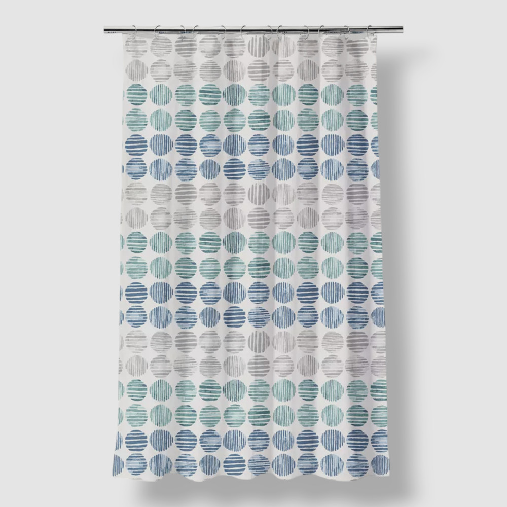 Pure Bath Blue Stripe Circle 17-Pc. Bath Set Bedding