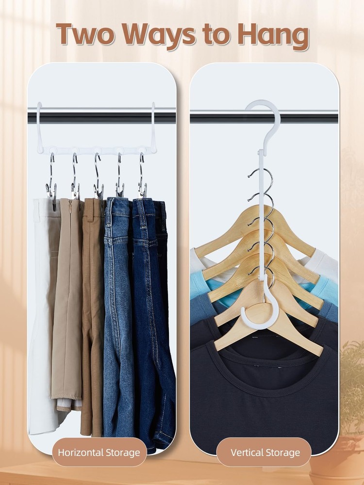 White Magic Hangers 20 Pack Space Saving Plastic Sturdy Closet Organizer Slot