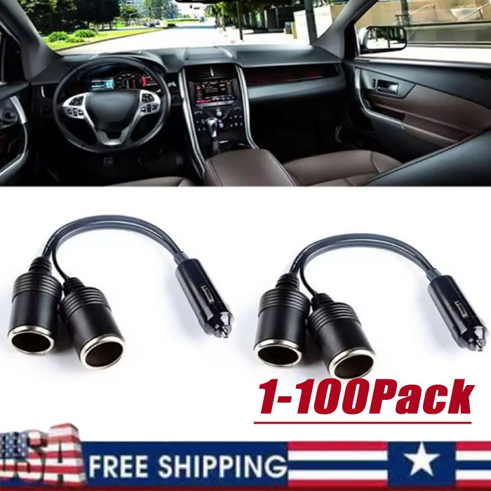 Universal Dual Port Car Cigarette Lighter Splitter Female Socket PlugAdapter Lot