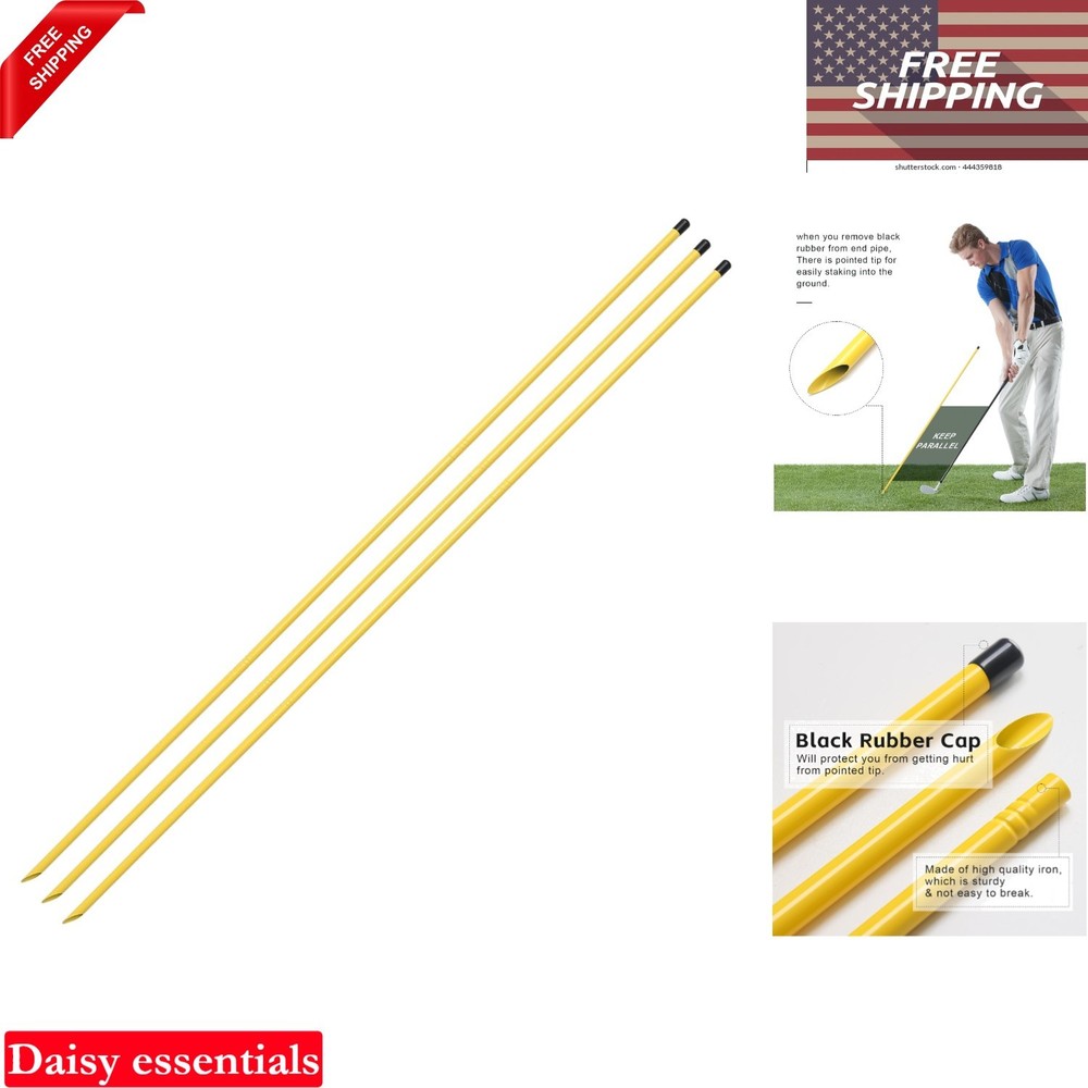 Golf Alignment Sticks 3 Pack 58 Inch Adjustable Swing Practice Rods for Aimin...