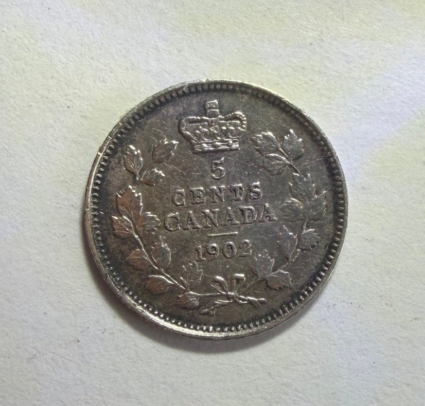 Canada 1902 Five Cent Silver Coin