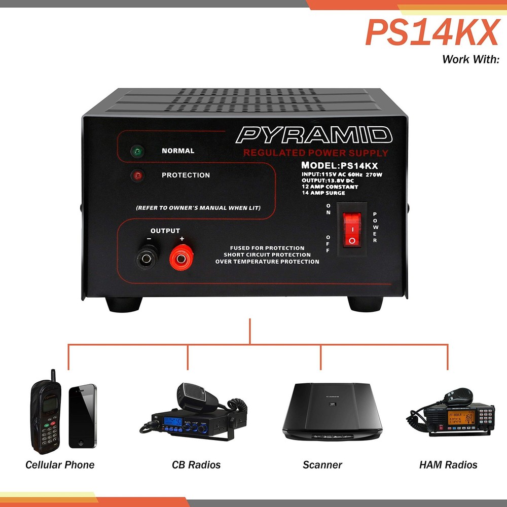 Pyramid Universal Compact Bench Power Supply- 12 Amp Linear Regulated Home La...