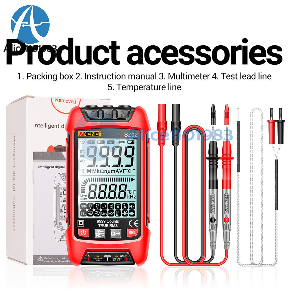 Digital Multimeter Voltmeter Resistance Capacitance Temp Transistor Tester