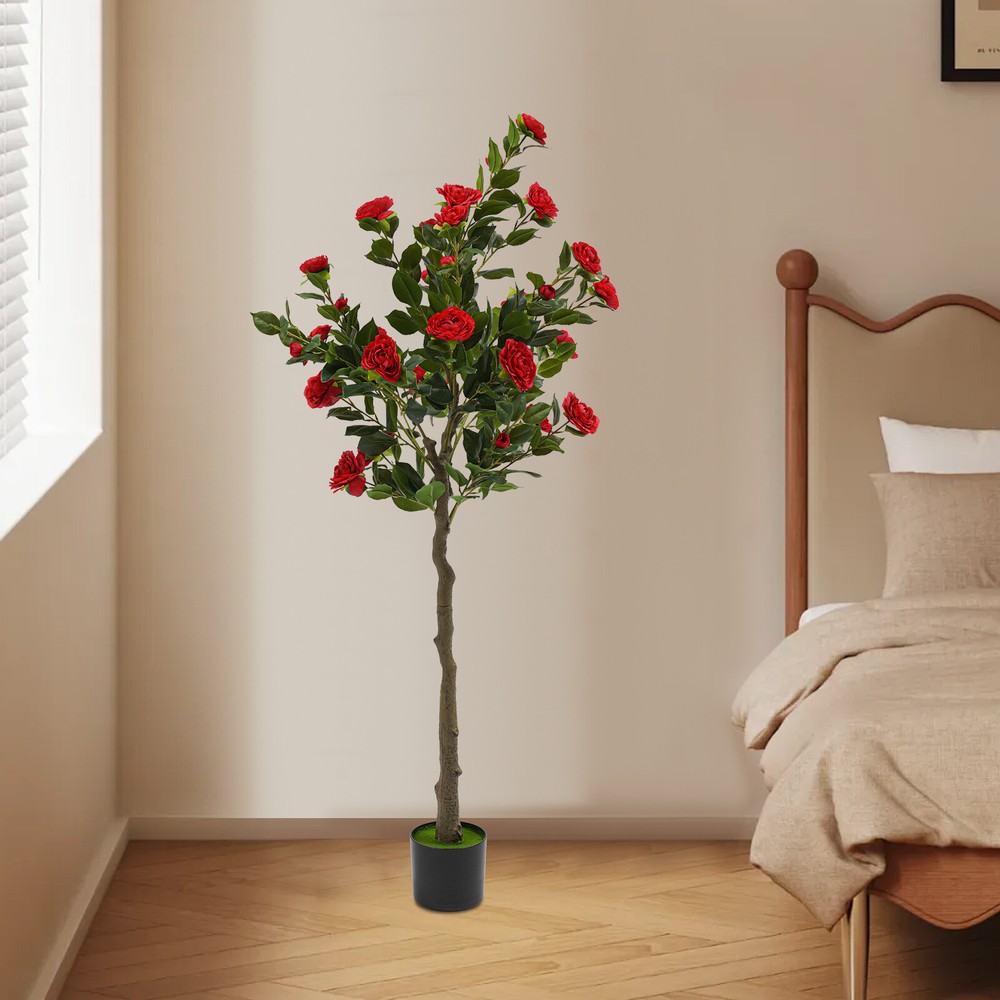 150CM Outdoor Decor Artificial Camellia Tree Flower Plants Artificial Tree