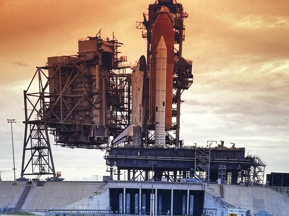 1982 NASA KSC Space Shuttle Columbia STS-4 Launchpad Presentation Transparency