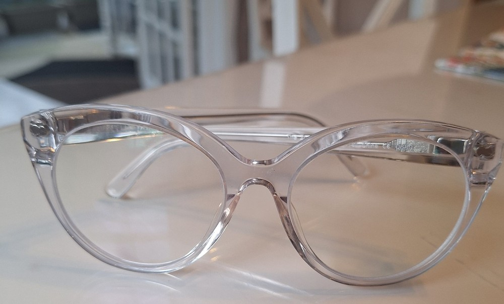 PAIR "The Zuri"Clear Rounded Medium Cat Eye 52-17-140 ONLY FRAMES
