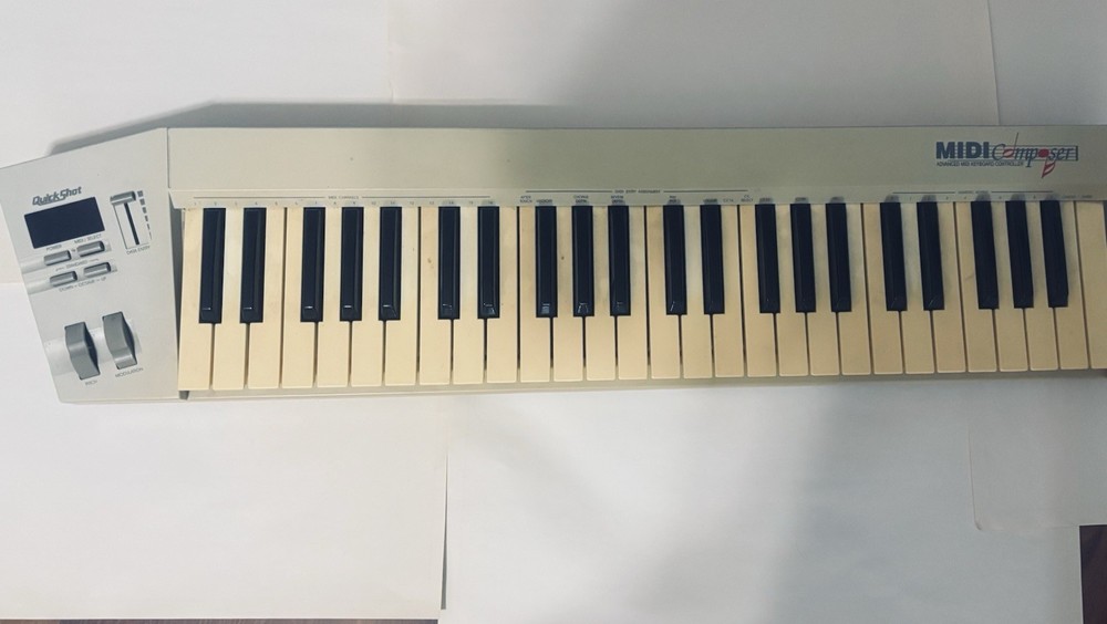 Quickshot MIDI Composer Keyboard controller Tested Works No Adapter VTG