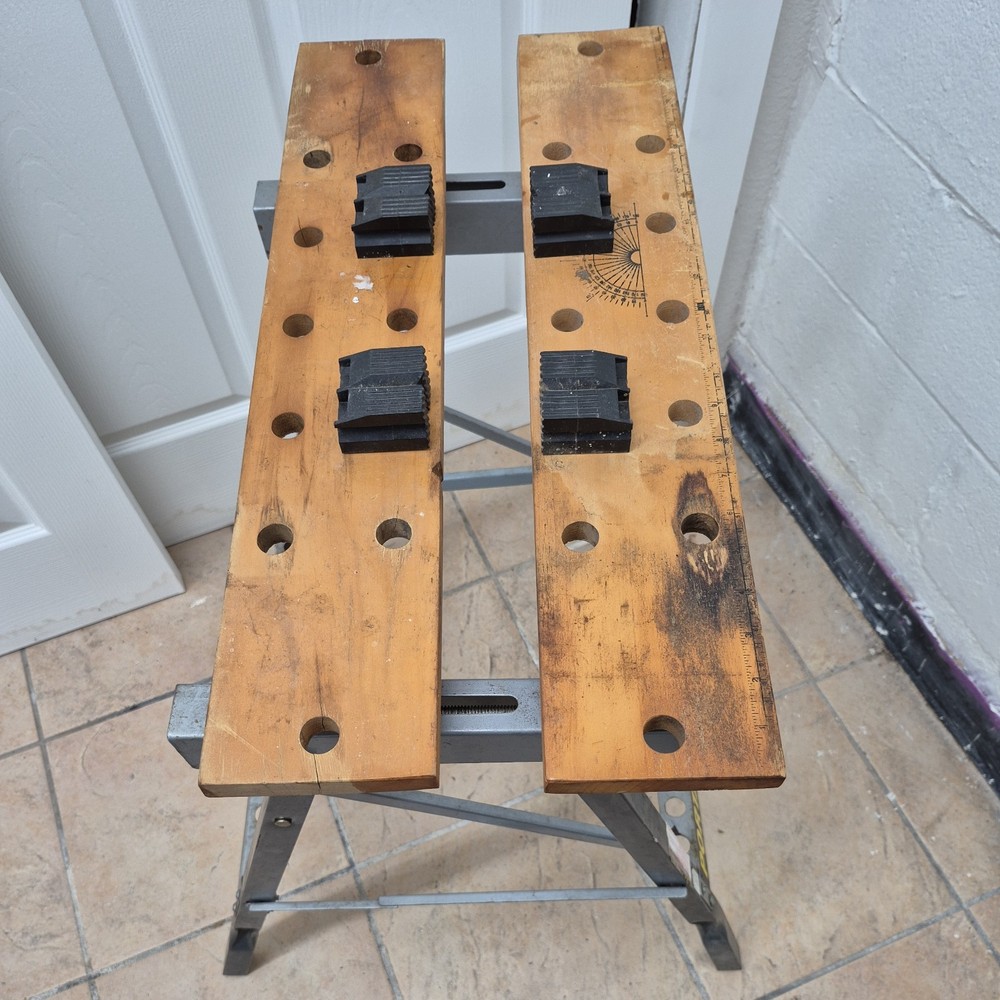 Portable Folding Workbench Adjustable Work Table 220 lbs Load Capacity