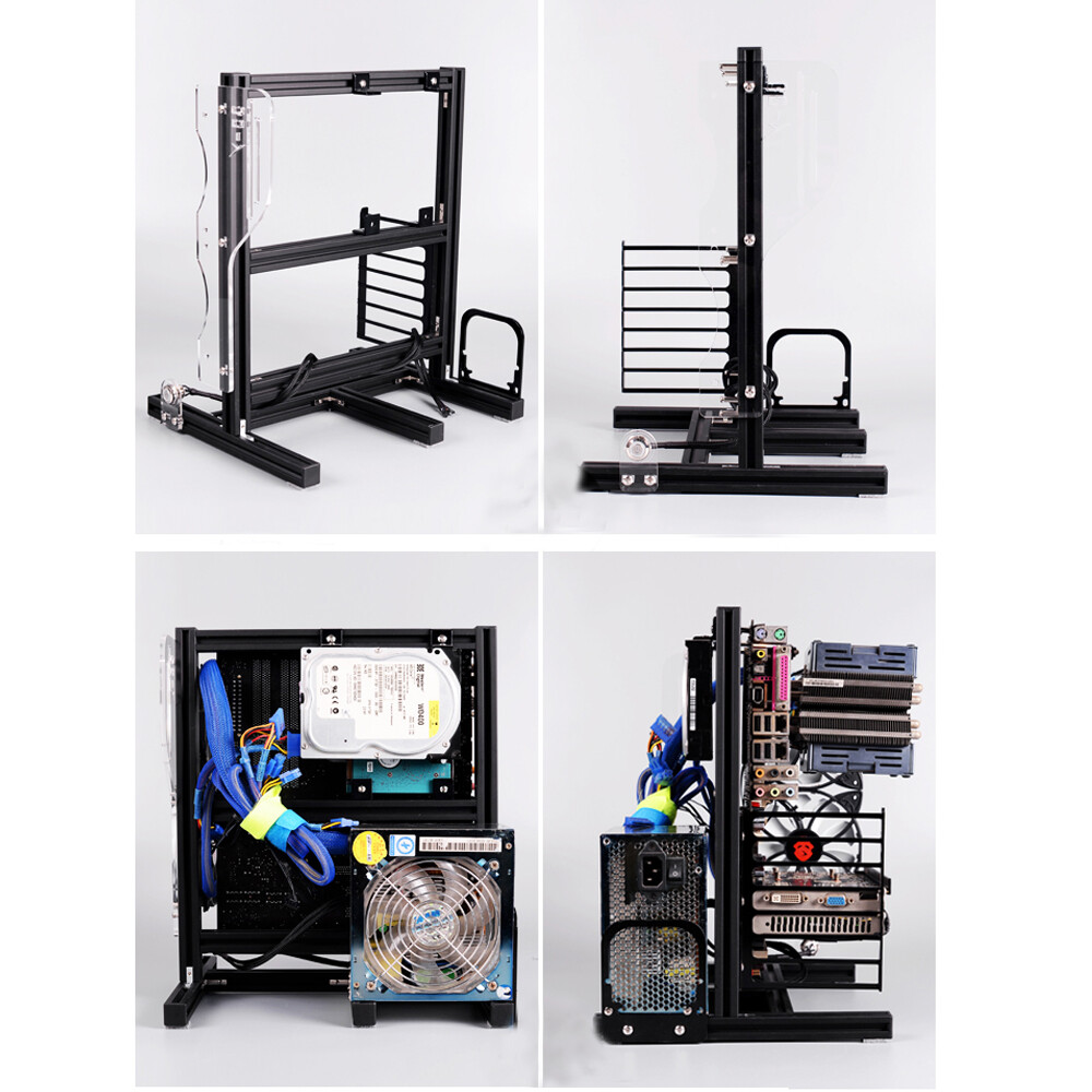 DIY Fully Open Computer Bare Metal Frame Chassis Bracket Test Bench ITX ATX MATX