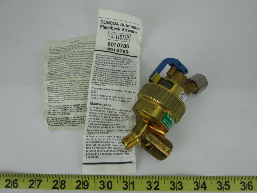 New Witt D5810 Concoa Automatic Flashback Arrestor 801 0786 Oxygen 150 PSI Max